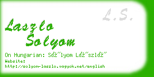 laszlo solyom business card